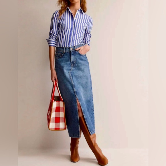 Boden Dresses & Skirts - Size 20 Boden maxi 5 pocket blue med.wash denim skirt with front slit.Size 20